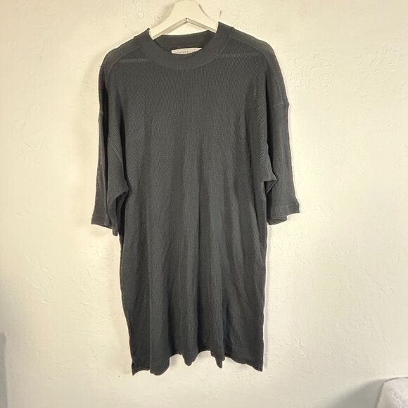 Jhane Barnes Mens Black 100% Silk Waffle Knit Short Sleeve Crew Neck T-Shirt XL - Picture 1 of 7